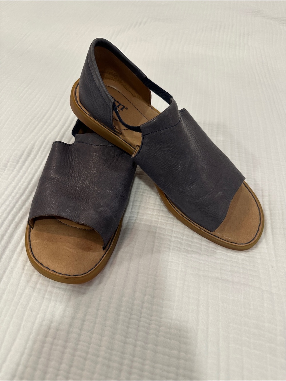 Born Leather Open-Toe Slip-On Sandals